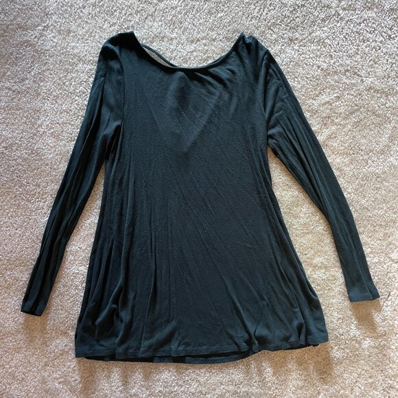 Emerald Long Sleeve Open Back Top, 0X - Picture 1 of 4